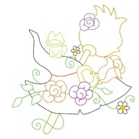 Witch Hat Halloween Machine Embroidery Design - Vintage Stitch